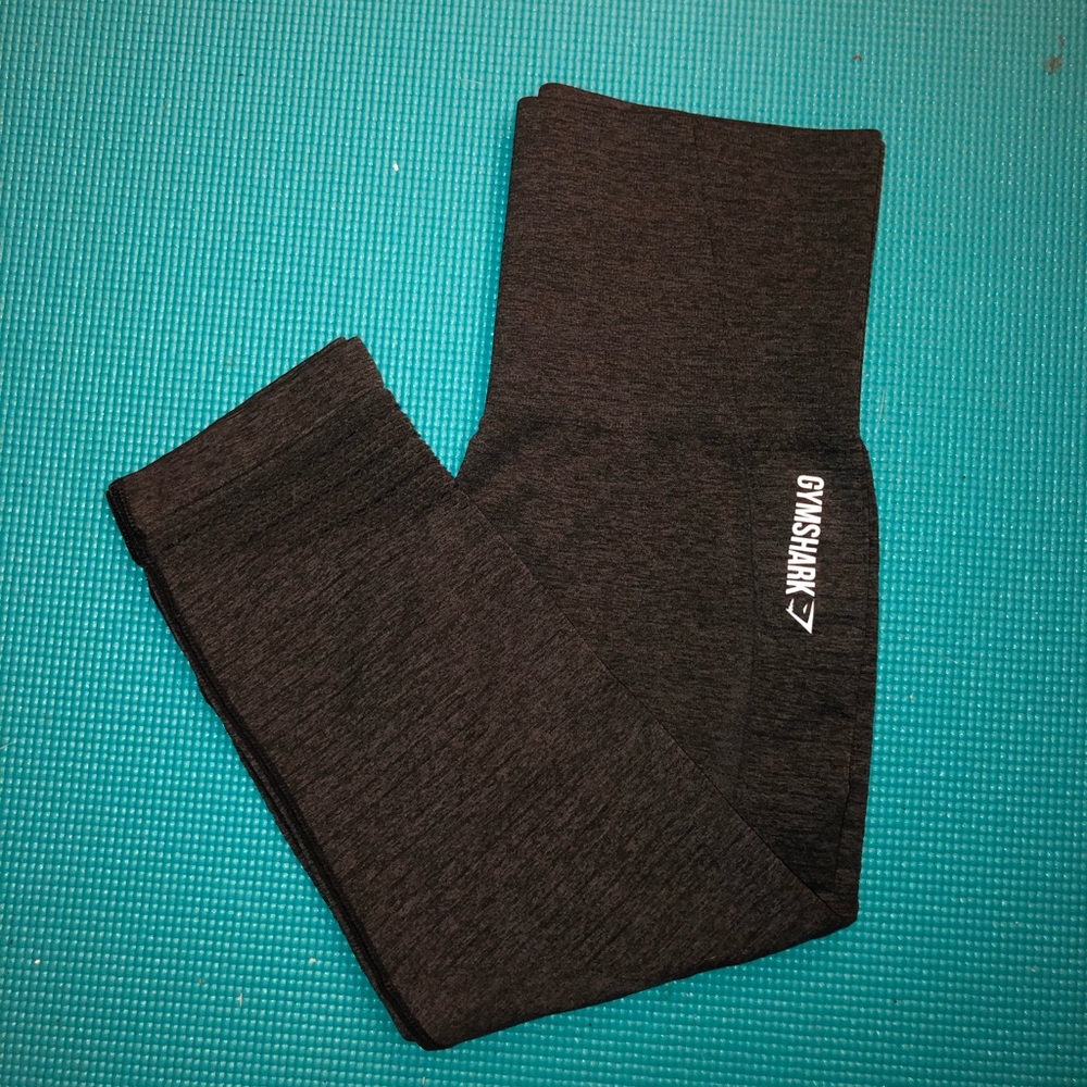 Original cropped black marled seamless leggings